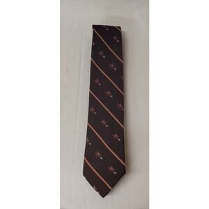 Vintage Kenneth Gordon Equestrain Theme Fox Hunt Tie Silk Wool Blend